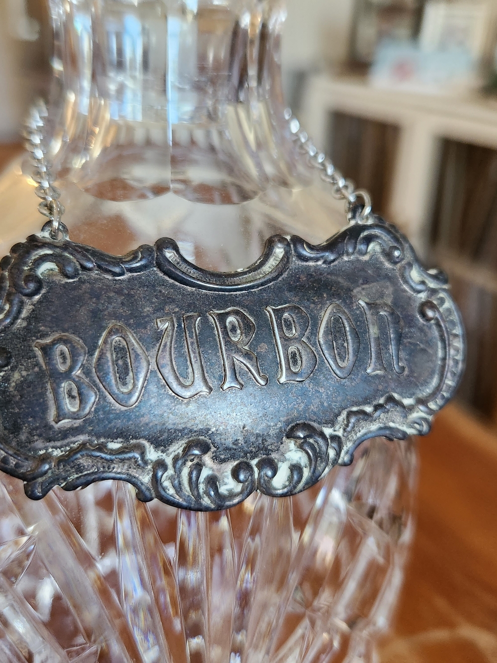 Waterford Crystal Vintage Decanter Set With Silver Plated Tags Bourbon Scotch - Picture 5 of 15